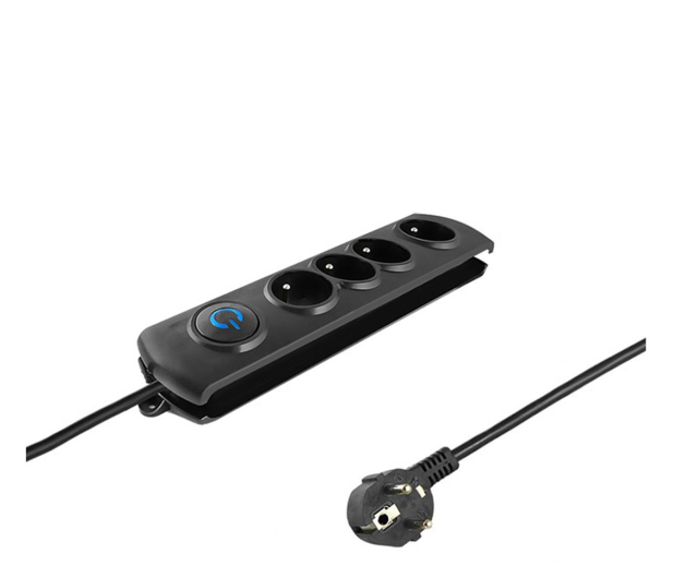 QOLTEC Listwa antyprzepięciowa - 4 gniazda, 1,5m, czarna 50104 - 488578 - zdjęcie
